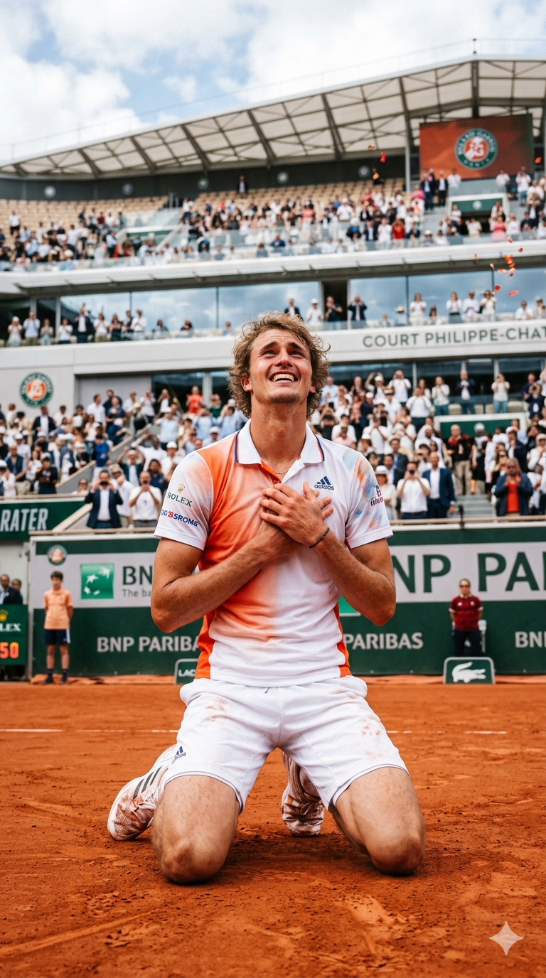 Zverev Finally Conquers Roland Garros After Epic Five-Set Battle With Cobolli